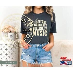 Guitars Cadillacs Hillbilly Music Shirt  Western Graphic Tee